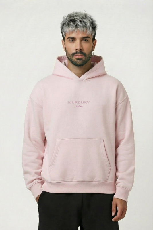 Murcury Baby Pink Hoodie [Drop-Shoulder]