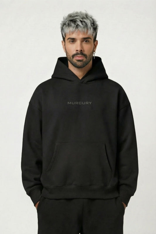 Murcury Black Premium Hoodie [Drop-Shoulder]
