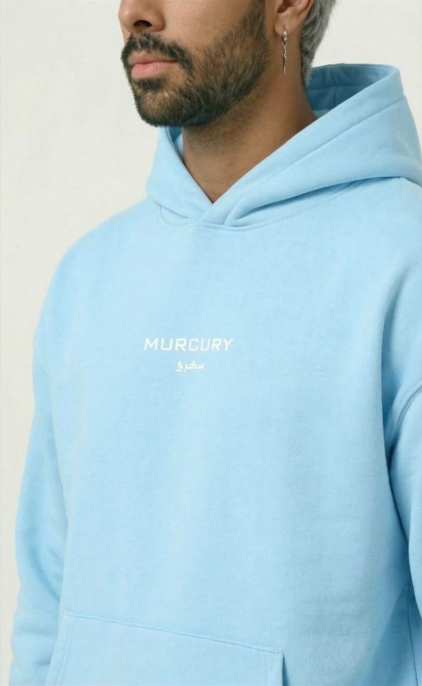 Murcury Sky Blue Hoodie [Drop-Shoulder]