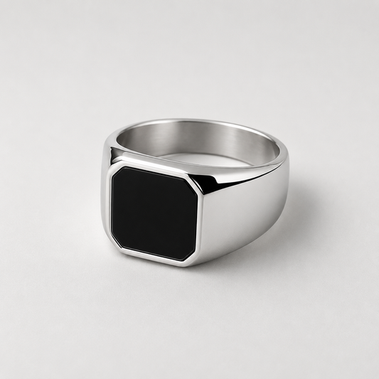 Square Agate Ring [Silver]