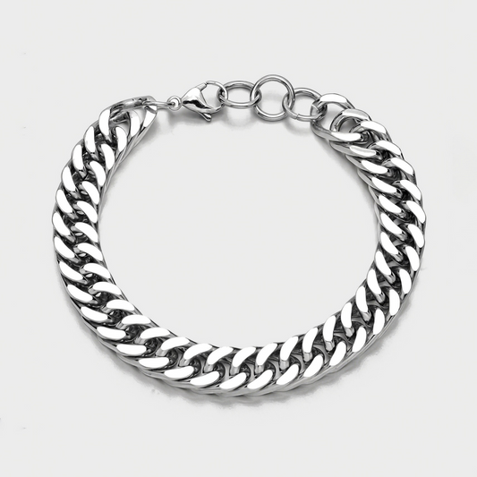 Cuban Bracelet [Flat] [8mm - Silver]