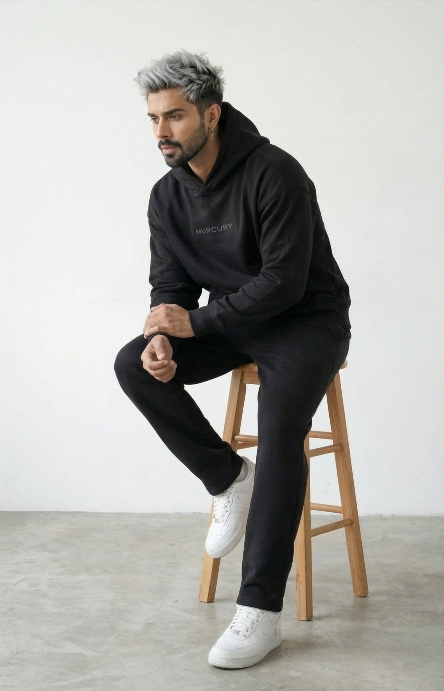 Murcury Black Premium Hoodie [Drop-Shoulder]
