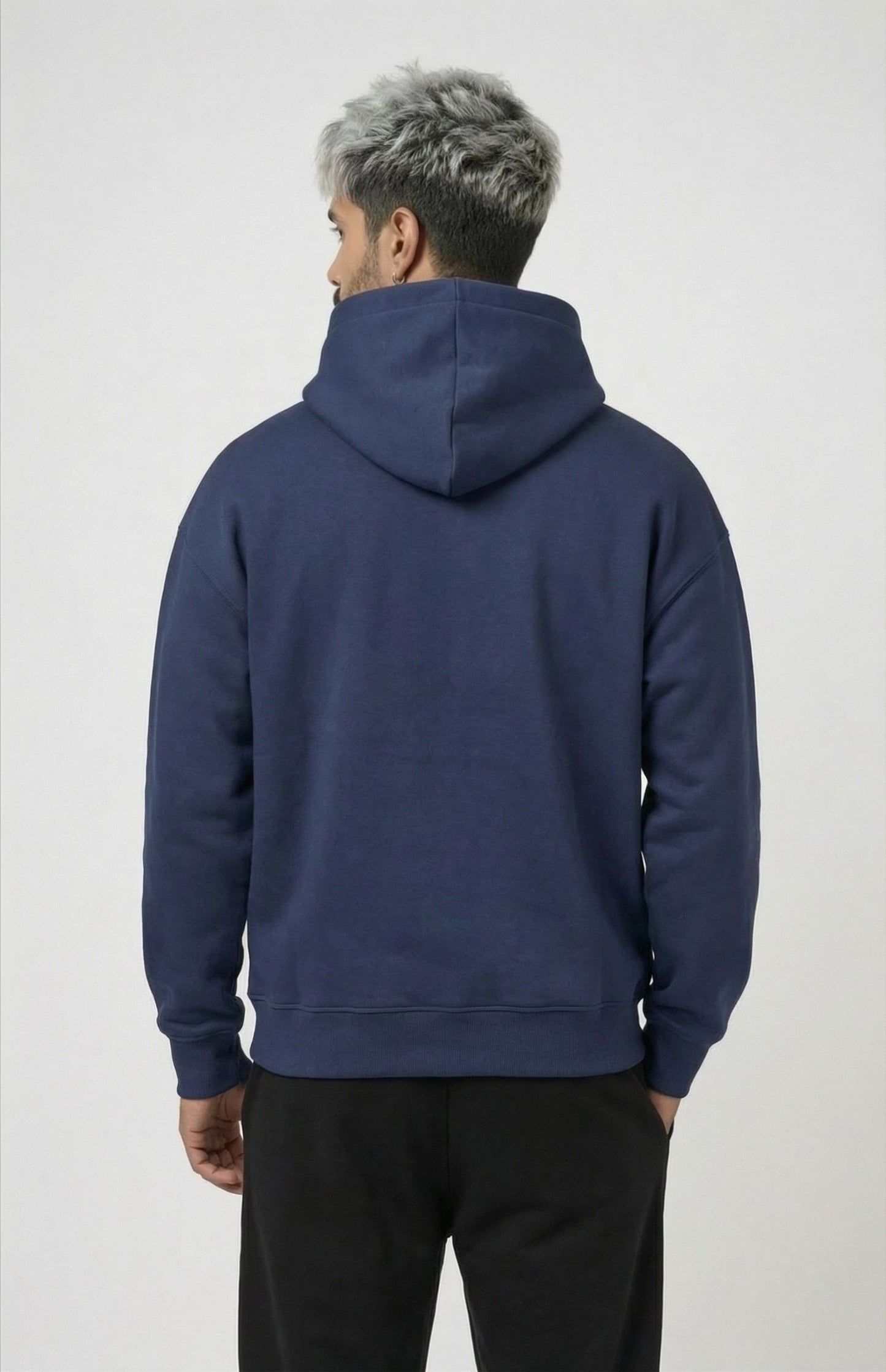 Murcury Navy Blue Hoodie [Drop-Shoulder]