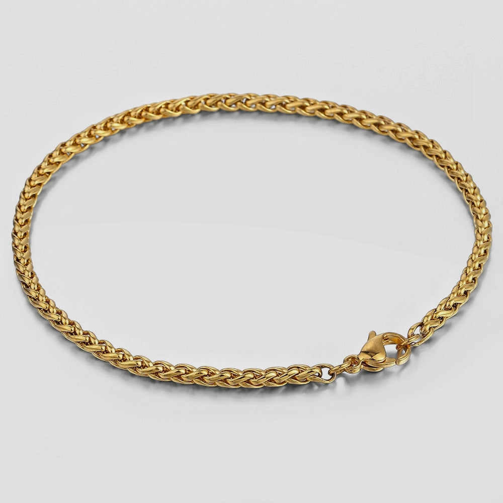 Wheat Bracelet 3mm Golden Tiara