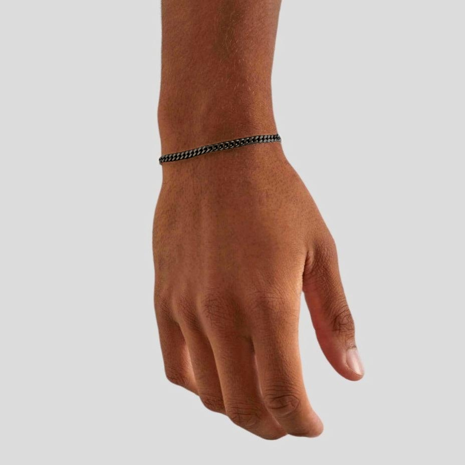 Cuban Bracelet [Flat] 3mm Black Tiara