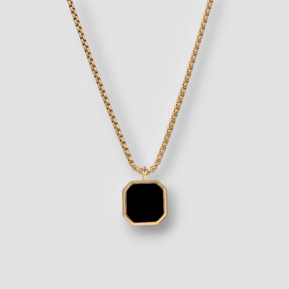 Square Onyx Gold Tiara